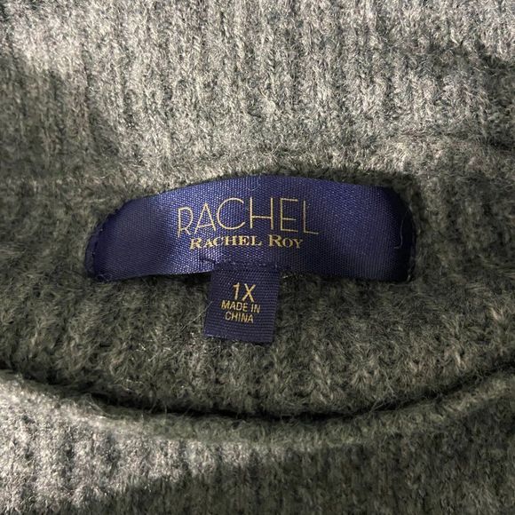 NWT RACHEL BY RACHEL ROY Grey Turtle Neck Sweater With Balloon Sleeves‎ (1X) - Picture 5 of 8